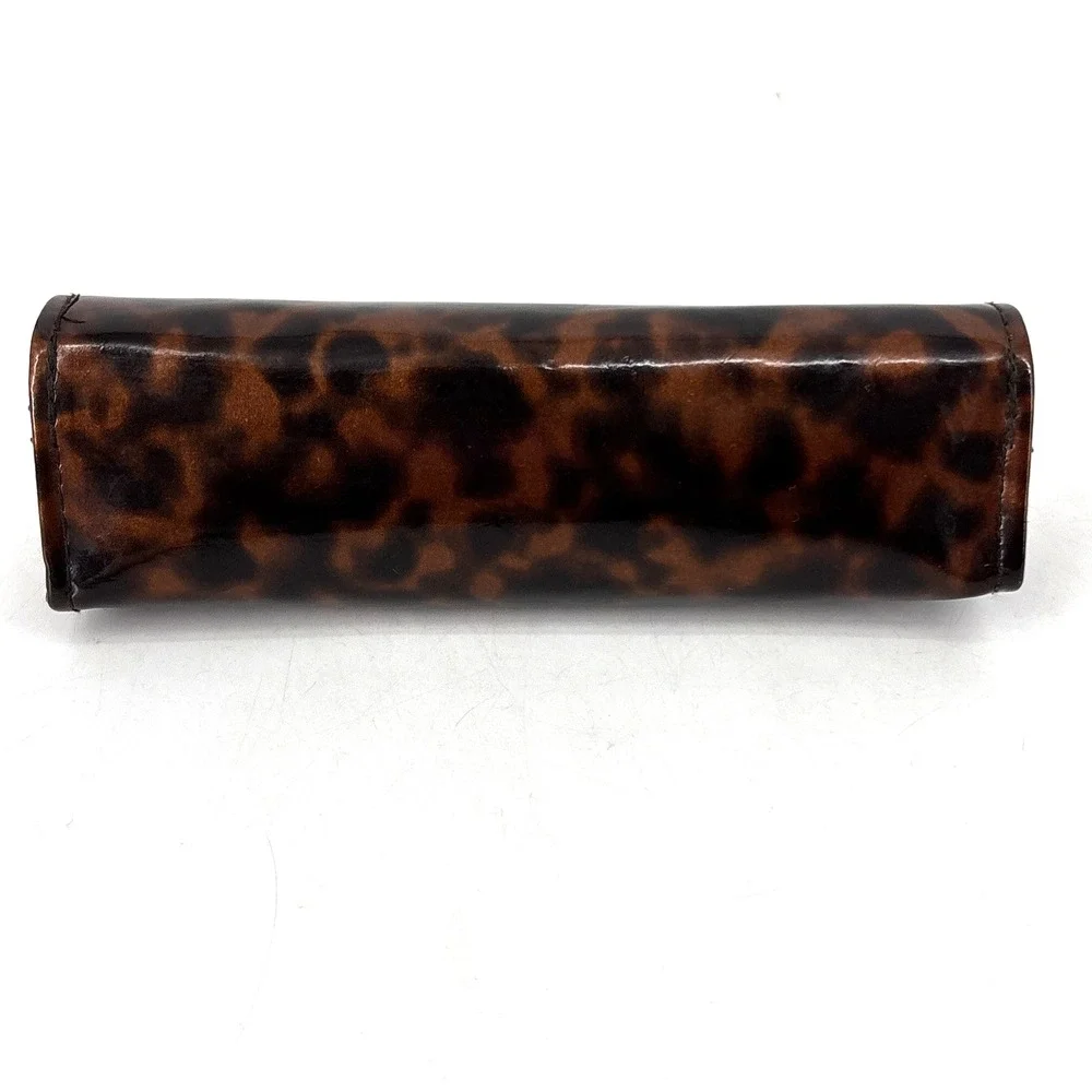 Tory Burch Sunglass Case Animal Print Patent Leather Eyeglasses Readers